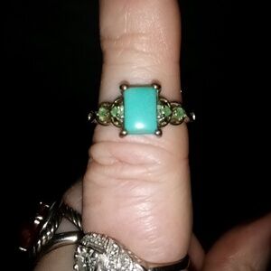 Elegant Turquoise and Green Stone Ring